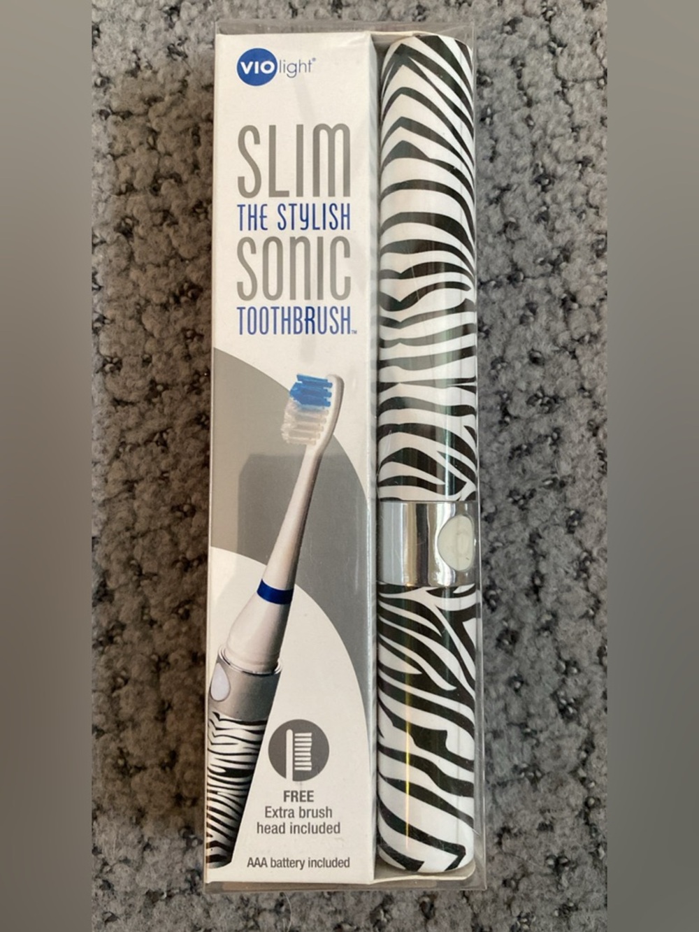VioLight Slim Sonic Toothbrush - Black & White Zebra